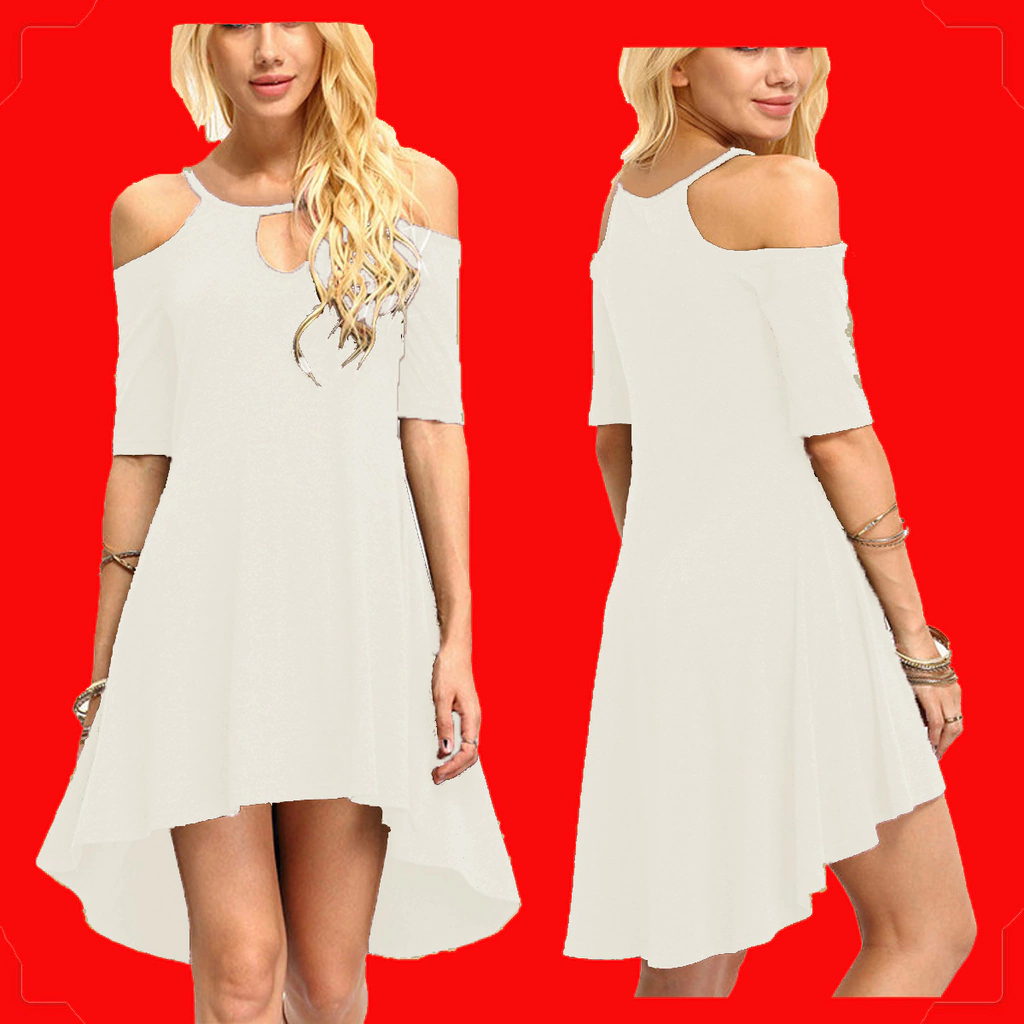 Vestido Mujer Sin Hombro Asimétrico Casual Y Fiestas Art795
