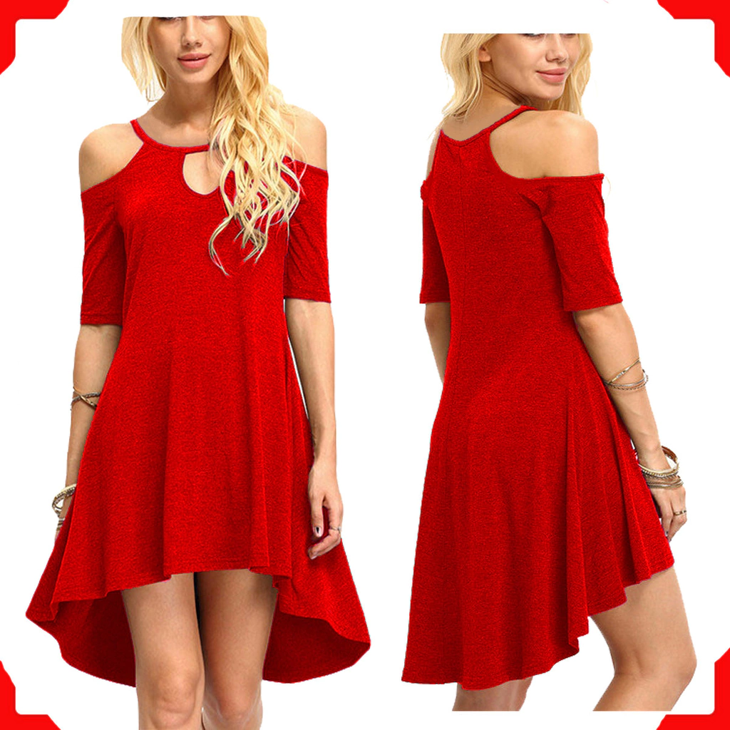 Vestido Mujer Sin Hombro Asimétrico Casual Y Fiestas Art795