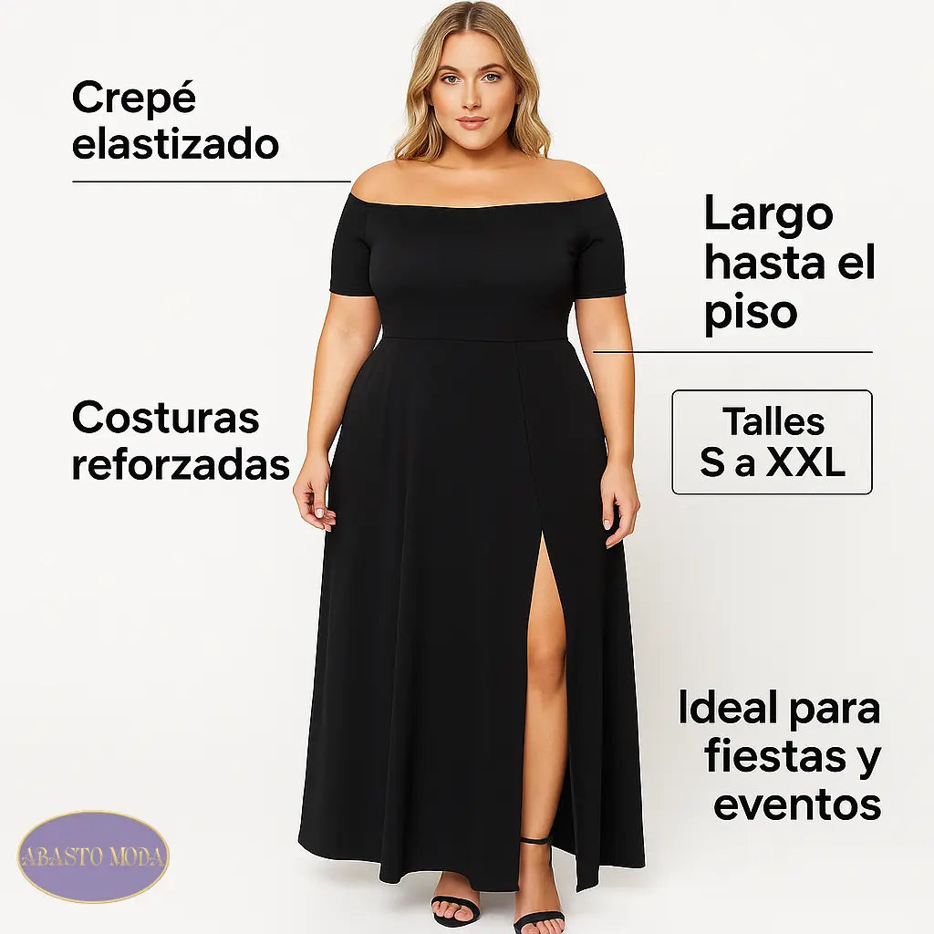 Vestido Largo de Fiesta Con Tajo
