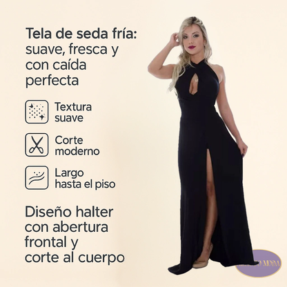 Vestido Largo De Fiesta En Seda Fria Modelo Elegante