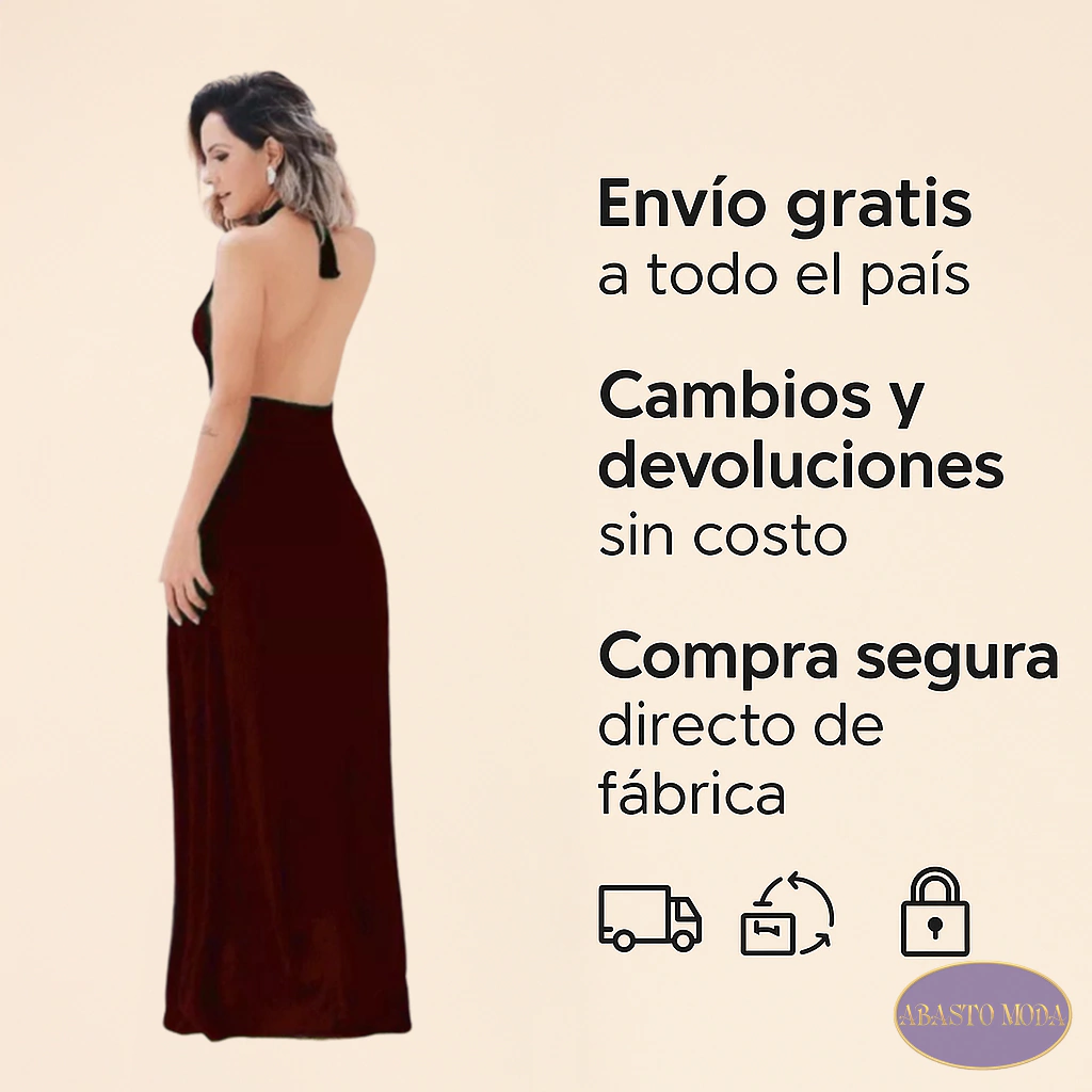 Vestido Largo De Fiesta En Seda Fria Modelo Elegante