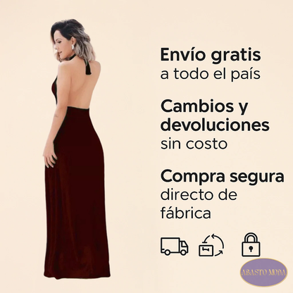 Vestido Largo De Fiesta En Seda Fria Modelo Elegante