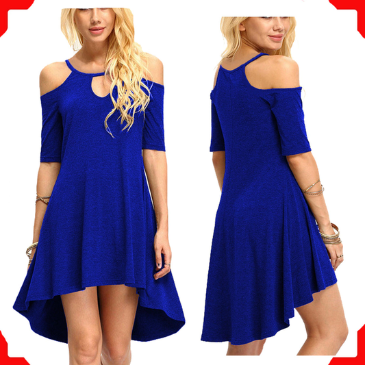 Vestido Mujer Sin Hombro Asimétrico Casual Y Fiestas Art795